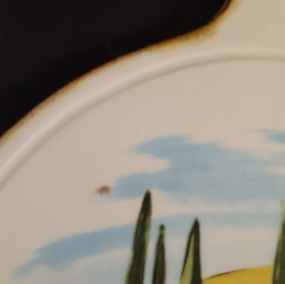Vtg Sur La Table Italian Countryside Scene Trivet Cheese Tray. Made in Italy - Picture 3 of 3